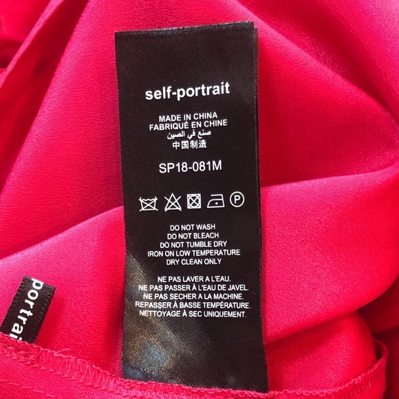 Self Portrait Crochet Trimmed Ruffled Plumetis Maxi Dress Size 6 - Picture 12 of 13